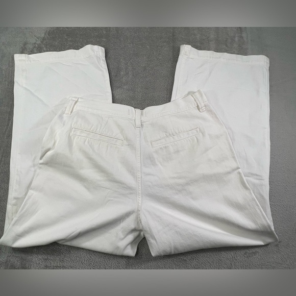 NEW Madewell 31, 12 The Harlow Wide Leg Jeans White 100% Cotton Pleated Pants - Picture 11 of 12